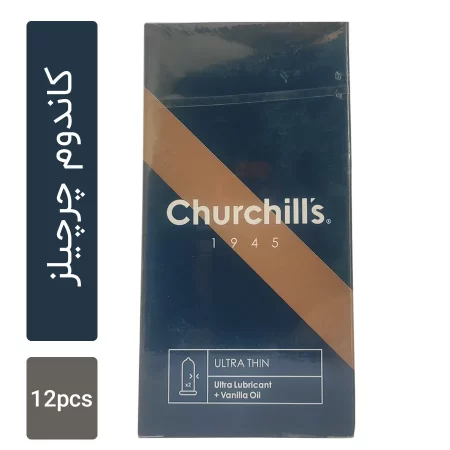 کاندوم چرچیلز مدل Ultra lubricant vanilla oil بسته 12 عددی