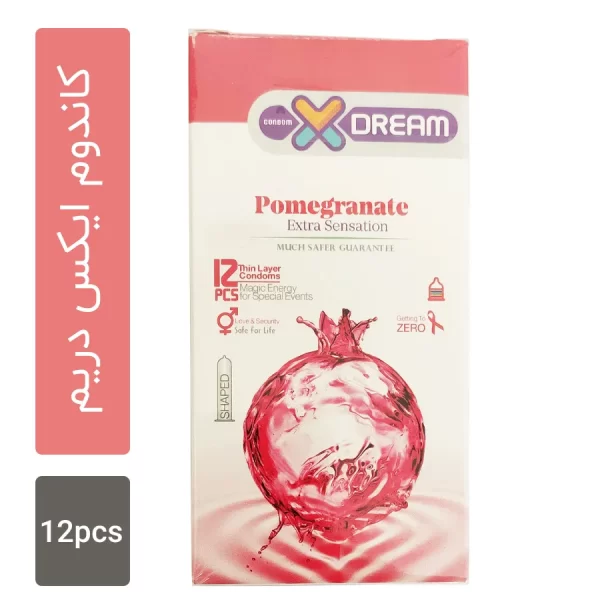 کاندوم ایکس دریم مدل Pomegranate بسته 12 عددی