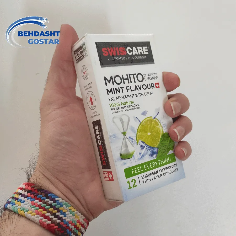 کاندوم تاخیری سوئیس کر مدل Mohito Mint Flavour بسته 12 عددی